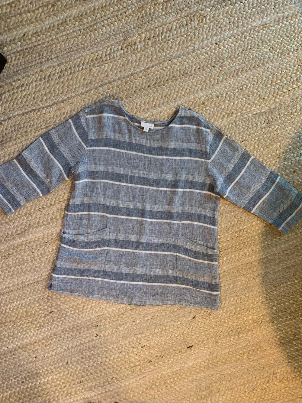 J. Jill Pure Jill Blue And Cream Striped Pocket P… - image 1